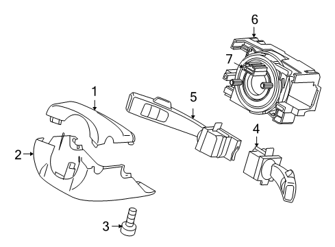 2015 Volvo XC70 Shroud, Switches & Levers