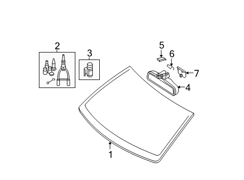 2006 Volvo XC90 Windshield Diagram for 30674382