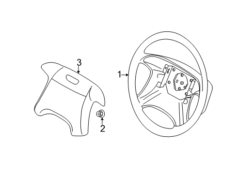 2001 Volvo S40 Steering Wheel Diagram for 30623968