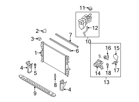 2011 Volvo XC70 Radiator & Components Diagram 1