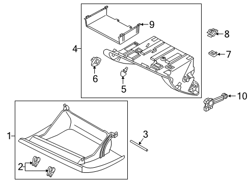 2022 Volvo XC60 Glove Box Frame Diagram for 32348250
