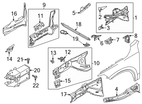 2021 Volvo S60 Boot Kit Mount Bolt Diagram for 982818