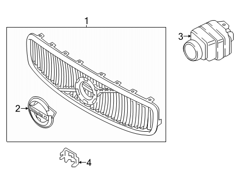 2022 Volvo S60 Grille & Components Diagram 1