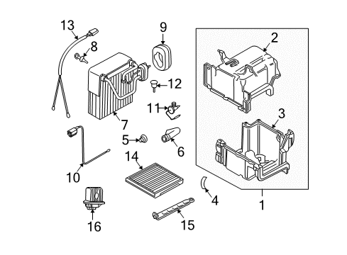 2004 Volvo V40 A/C Evaporator Components