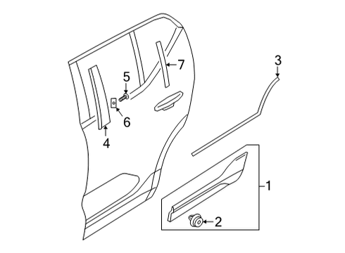2023 Volvo C40 Recharge Exterior Trim - Rear Door