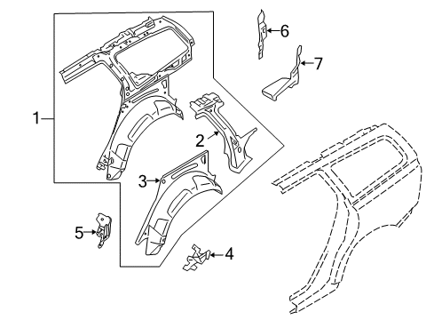 2009 Volvo V50 Inner Structure - Quarter Panel