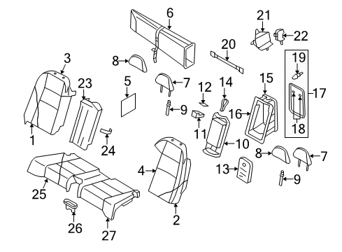 2009 Volvo C70 Rear Seat Components