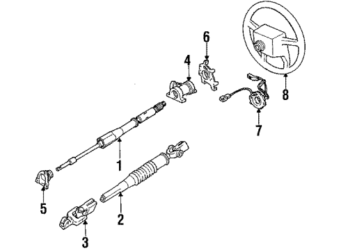 1988 Volvo 780 Air Bag Components Diagram 2