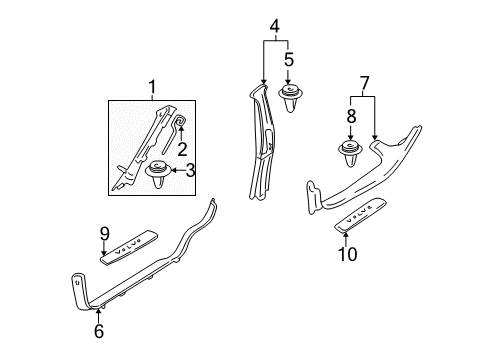 2003 Volvo S80 Interior Trim - Pillars, Rocker & Floor