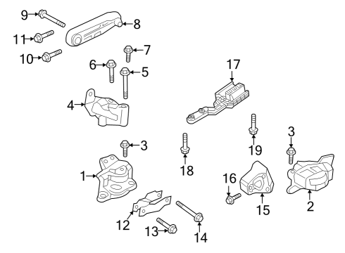 2023 Volvo S90 Engine & Trans Mounting Diagram 1