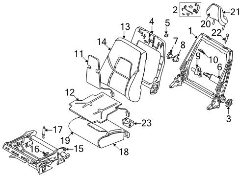 2002 Volvo V70 Front Seat Components Diagram 1