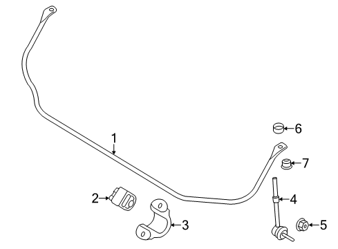 2015 Volvo V60 Cross Country Rear Suspension Components, Upper Control Arm, Stabilizer Bar Diagram 2