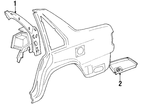 1995 Volvo 960 Inner Structure - Quarter Panel Diagram 1