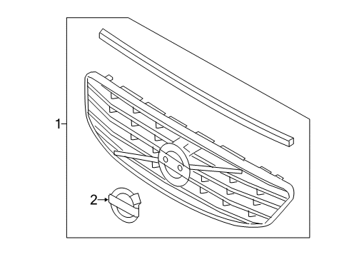 2016 Volvo XC60 Grille & Components Diagram 1