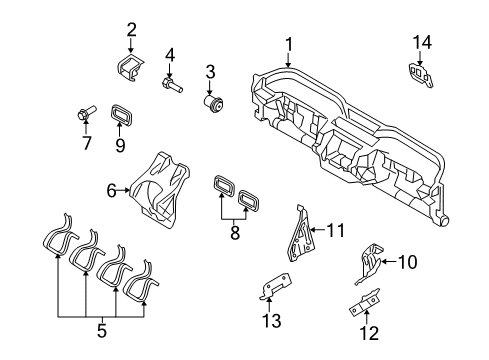 2009 Volvo S40 Cluster & Switches, Instrument Panel Diagram 1