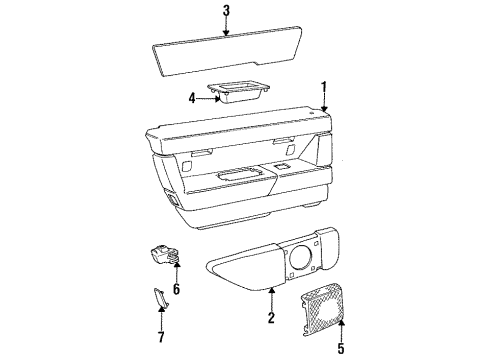 1994 Volvo 850 Interior Trim - Rear Door Diagram 1