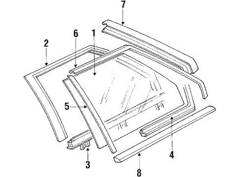 1988 Volvo 780 Glass & Moldings - Quarter Panel