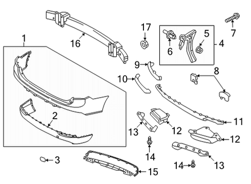 2021 Volvo XC90 Bumper & Components - Rear Diagram 1
