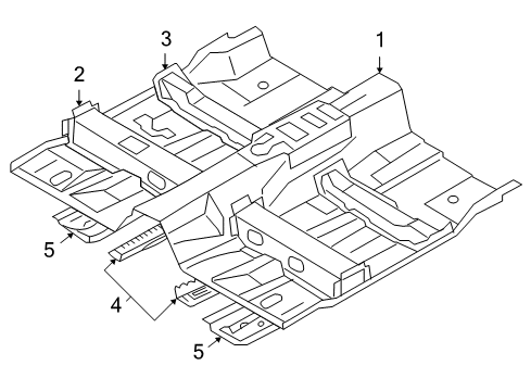 2015 Volvo XC70 Pillars, Rocker & Floor - Floor & Rails