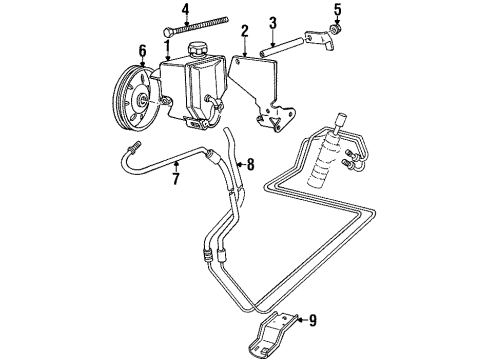 1994 Volvo 850 P/S Pump & Hoses, Steering Gear & Linkage Diagram 2