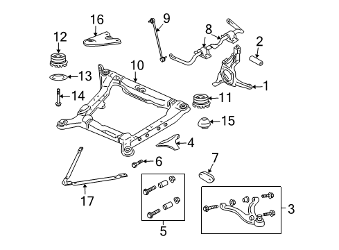 2000 Volvo C70 Front Suspension, Control Arm, Stabilizer Bar Diagram 1