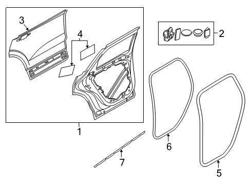 2019 Volvo XC60 Seal Strip, Passenger Side Diagram for 31693185