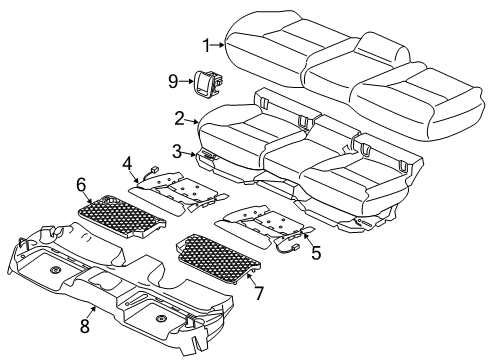 2020 Volvo XC60 Rear Seat Components Diagram 3