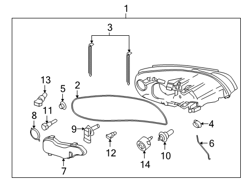 2014 Volvo XC70 Headlamps, Headlamp Washers/Wipers Diagram 2