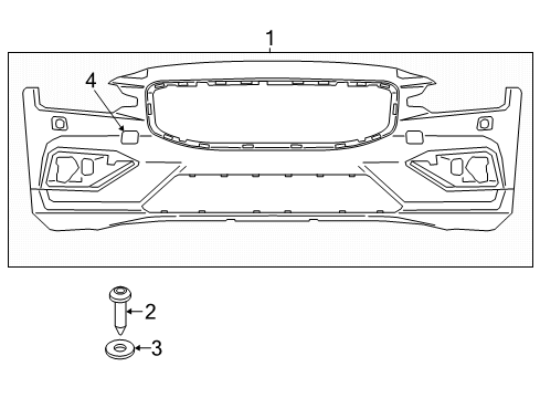 2021 Volvo V60 Bumper Cover, Ice White Diagram for 36010716