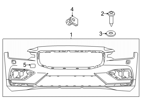 2020 Volvo S60 Bumper Cover Diagram for 36011968