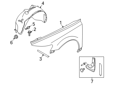 2005 Volvo S40 Fender, Front Diagram for 31278845