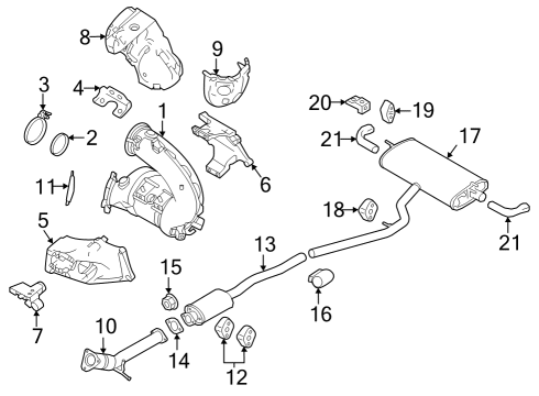 2023 Volvo XC40 Tail Pipe Extension, Driver Side Diagram for 31493434