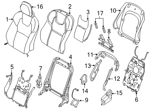 2022 Volvo S90 Front Seat Components Diagram 1