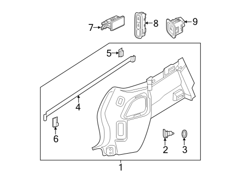 2021 Volvo XC40 Recharge Interior Trim - Quarter Panels Diagram 2