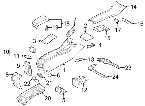 2023 Volvo XC40 Recharge Center Console