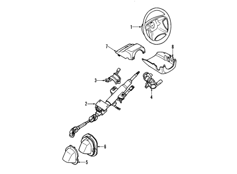 2000 Volvo S40 Steering Wheel, Off Black Diagram for 30884415