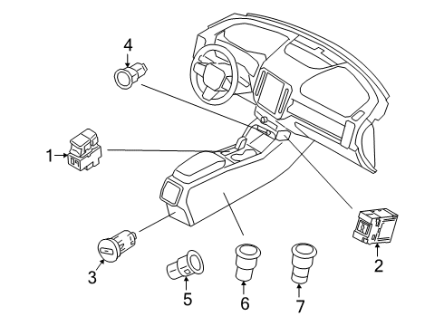 2022 Volvo XC40 Recharge Center Console Diagram 1