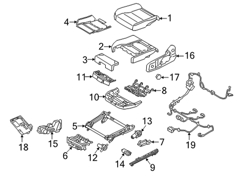 2022 Volvo C40 Recharge Driver Seat Components Diagram 2
