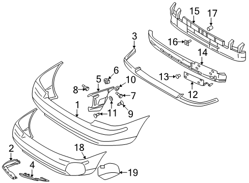2004 Volvo S60 Bumper Cover, Silver Diagram for 39973558