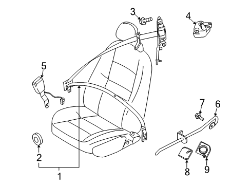 2009 Volvo C70 Front Seat Belts