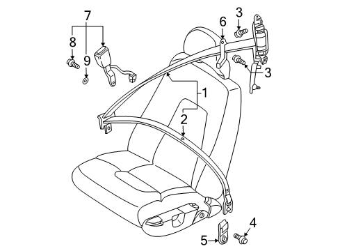 2002 Volvo S60 Front Seat Belts