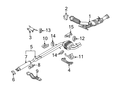 2004 Volvo V70 Exhaust Components Diagram 1