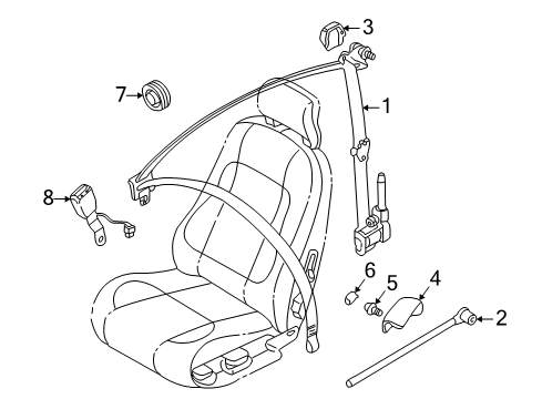Volvo 8614526 Seat Belt, Left 8614526 Volvo Seat Belt, Left