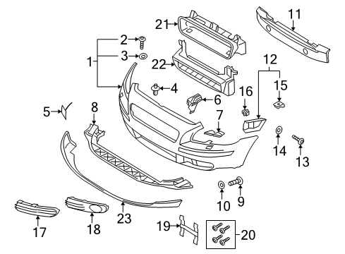 Volvo 8698668 Spoiler Mount Kit 8698668 Volvo Spoiler Mount Kit