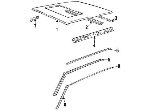 Volvo 9159665 Drip Molding, Driver Side 9159665 Volvo Drip Molding, Driver Side