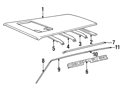 Volvo 3518675 Drip Molding, Driver Side 3518675 Volvo Drip Molding, Driver Side