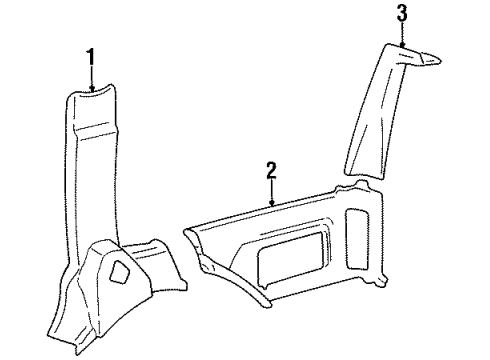 Volvo 9447723 Rear Pillar Trim, Passenger Side 9447723 Volvo Rear Pillar Trim, Passenger Side