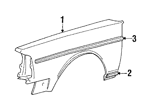 Volvo 1246628 Body Side Molding, Passenger Side 1246628 Volvo Body Side Molding, Passenger Side