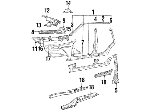 Volvo 1355205 Seat Support, Driver Side 1355205 Volvo Seat Support, Driver Side