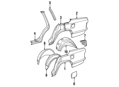 Volvo 3526118 Rear Section, Passenger Side 3526118 Volvo Rear Section, Passenger Side